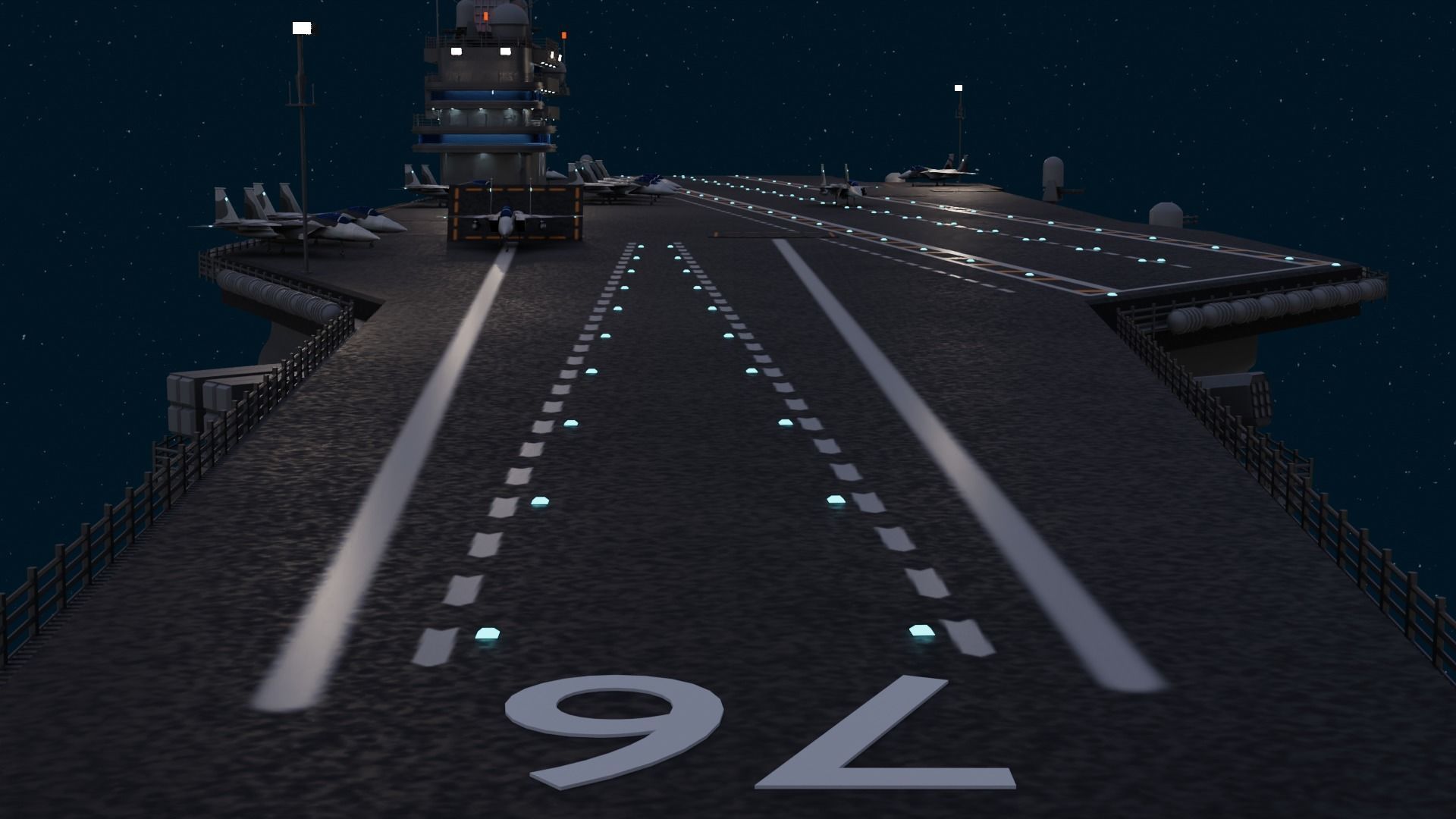 Aircraft Carrier Low-poly 3D model_27