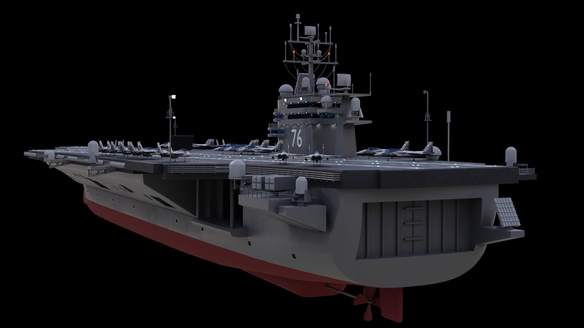 Aircraft Carrier Low-poly 3D model_7