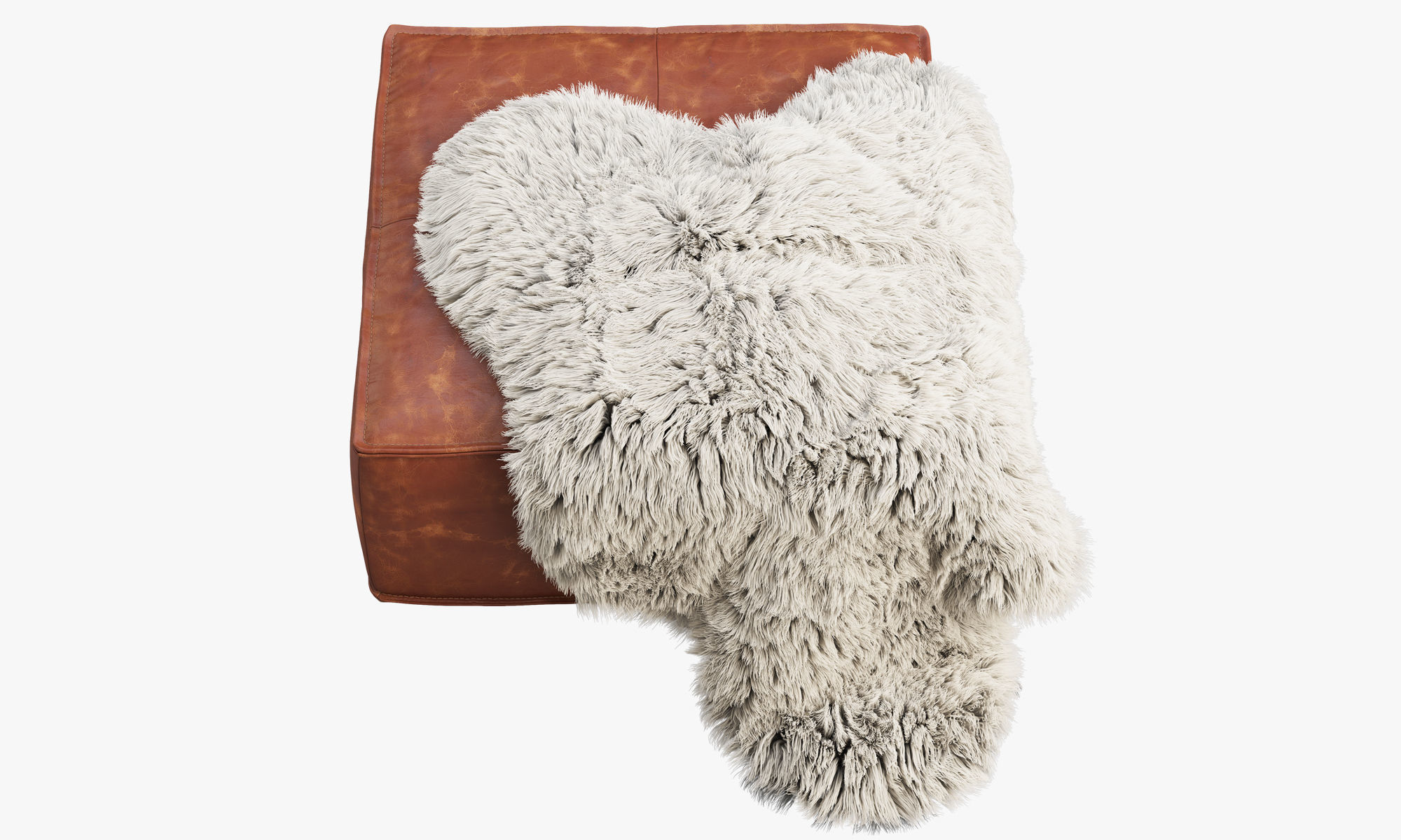 Joybird Lyle Leather Ottoman 3D model_6