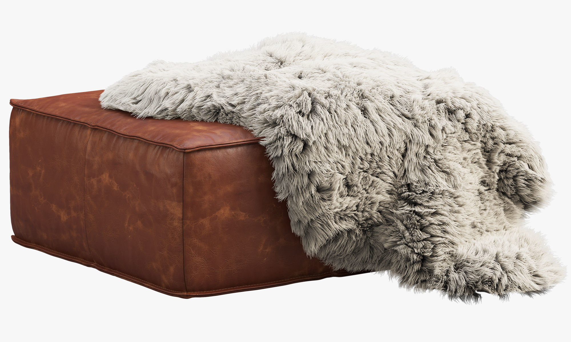 Joybird Lyle Leather Ottoman 3D model_3