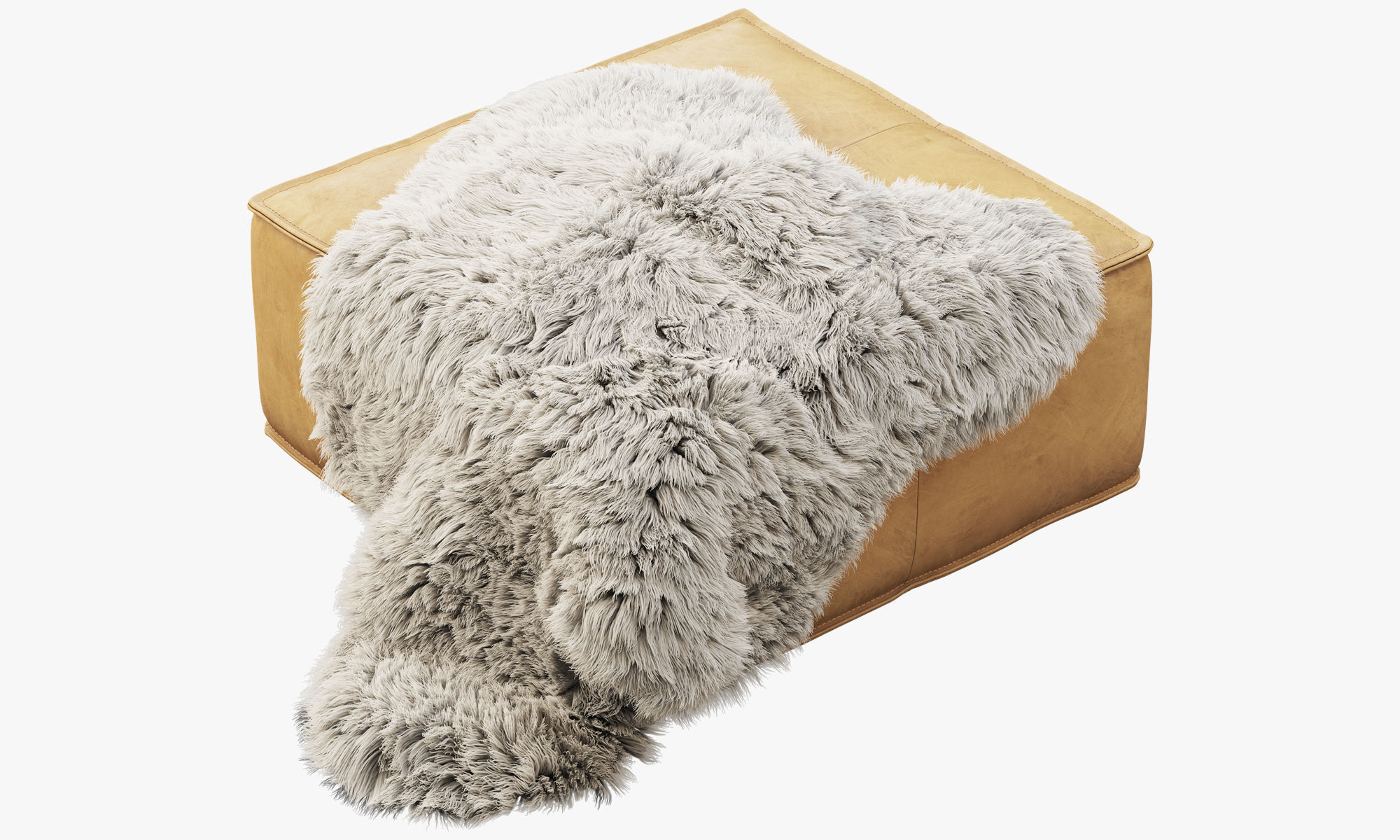 Joybird Lyle Leather Ottoman 3D model_16