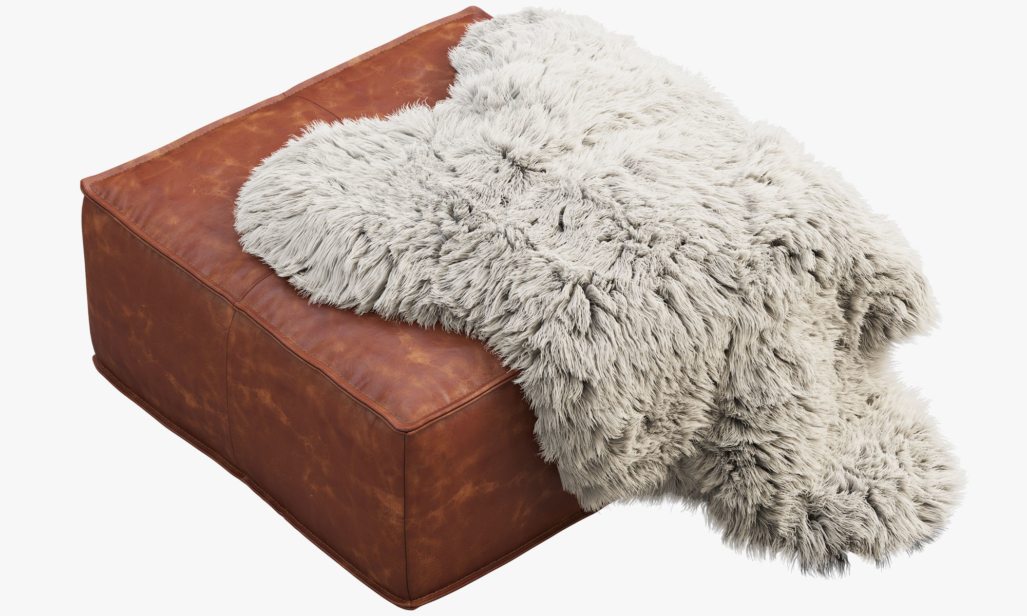 Joybird Lyle Leather Ottoman 3D model_5