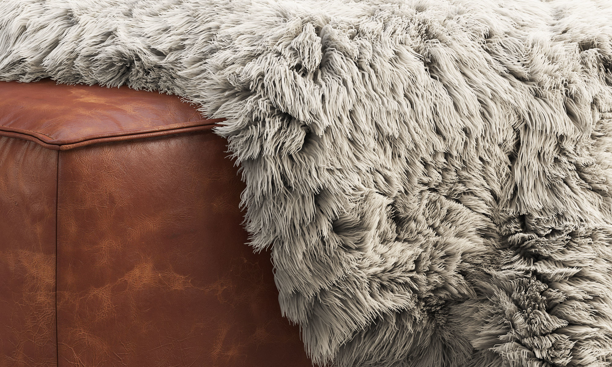 Joybird Lyle Leather Ottoman 3D model_4