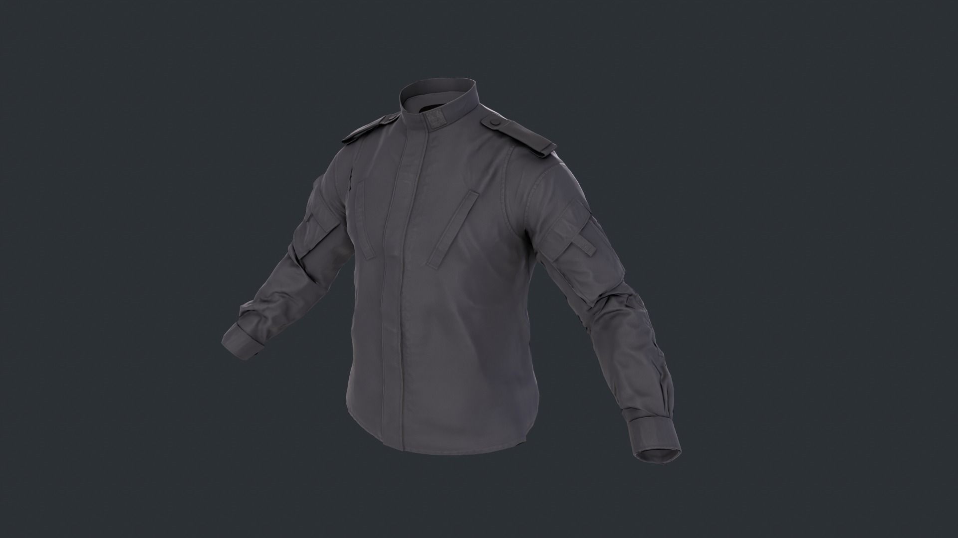 Tactical jacket Low-poly 3D model_3