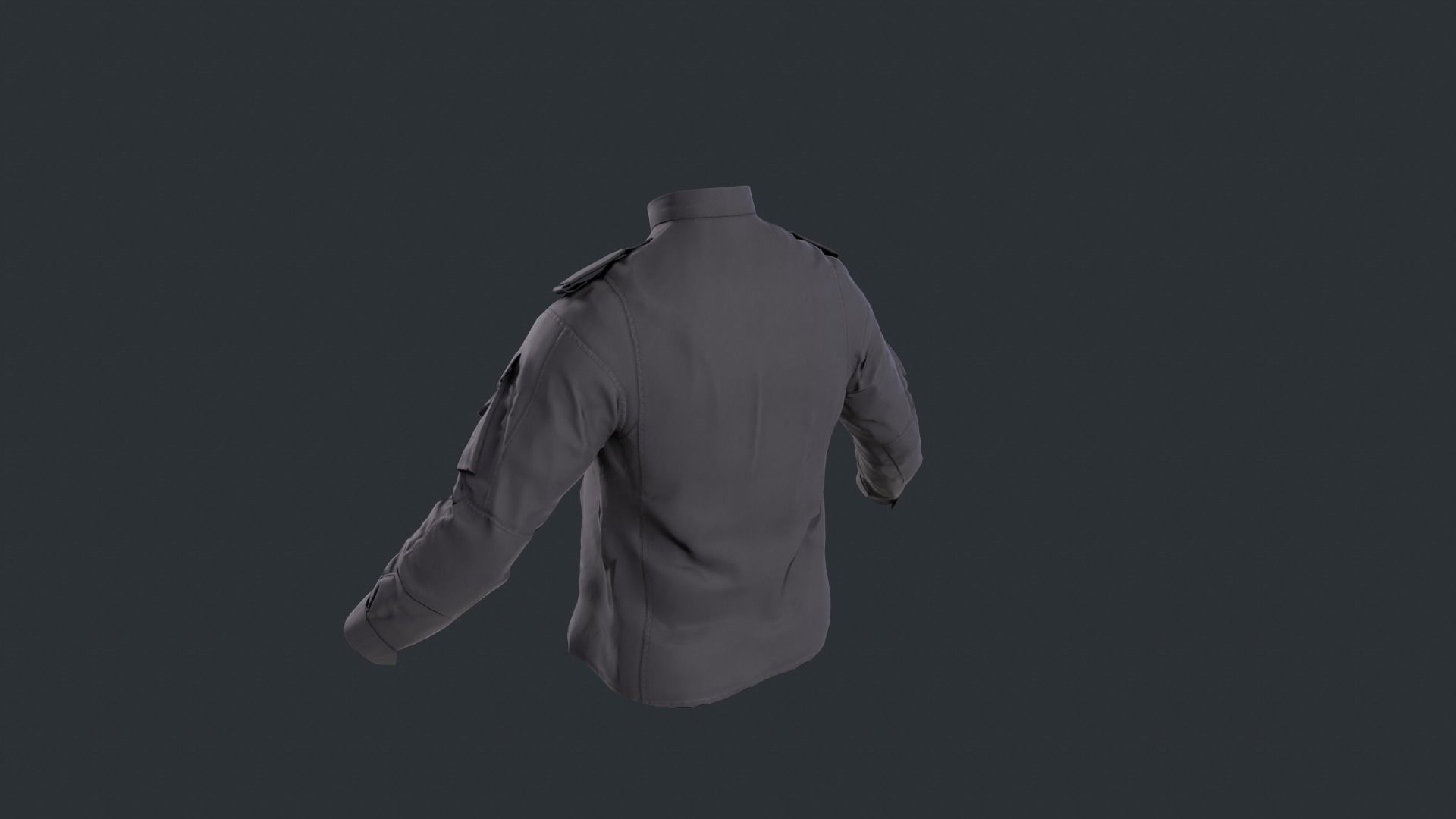 Tactical jacket Low-poly 3D model_4