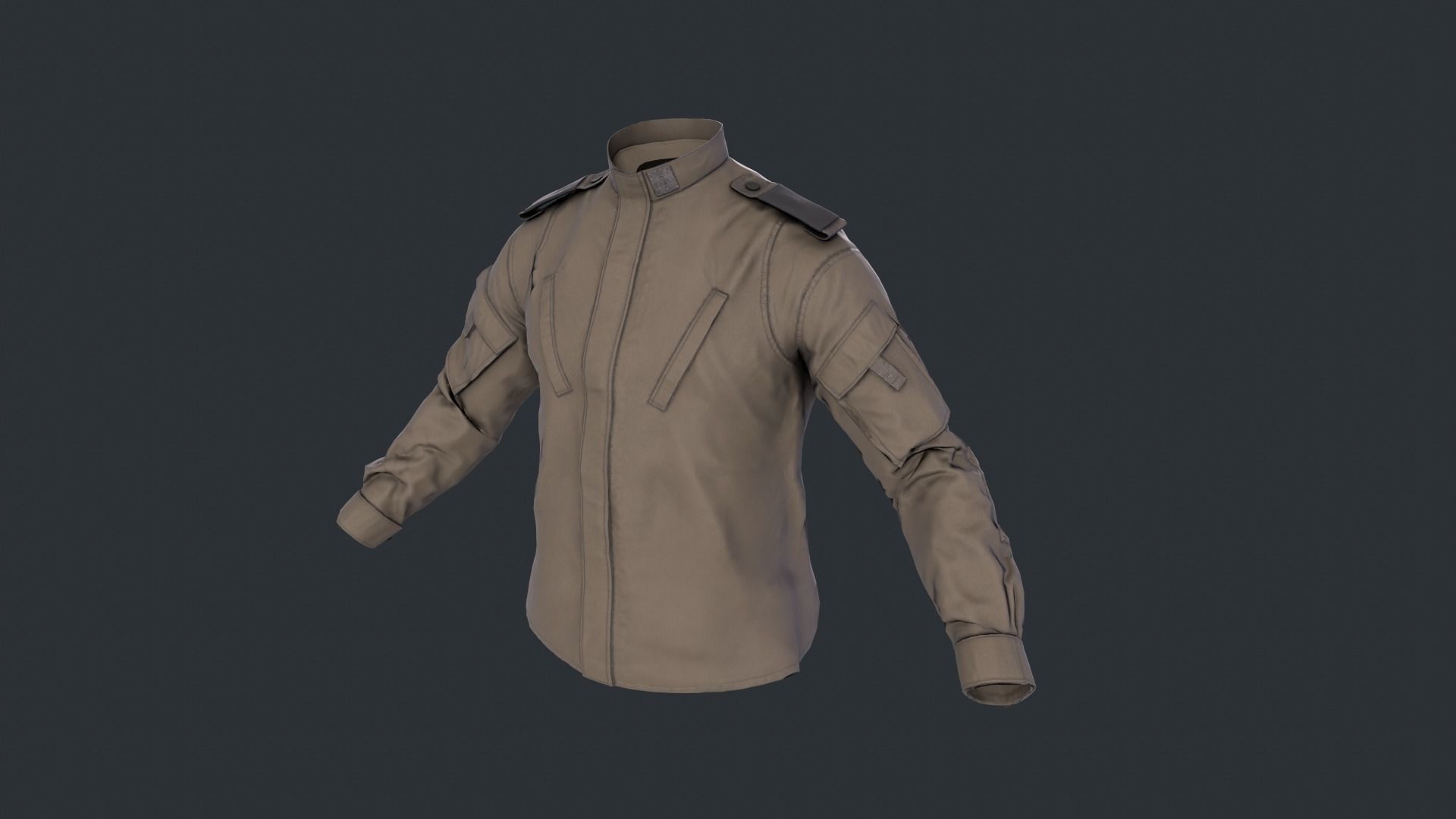 Tactical jacket Low-poly 3D model_1