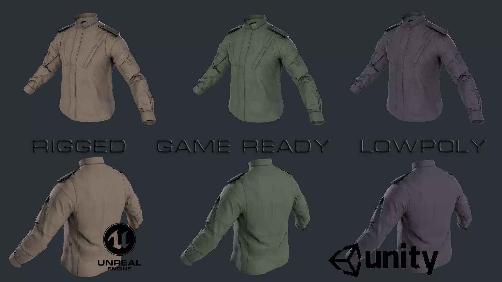 Tactical jacket Low-poly 3D model_0