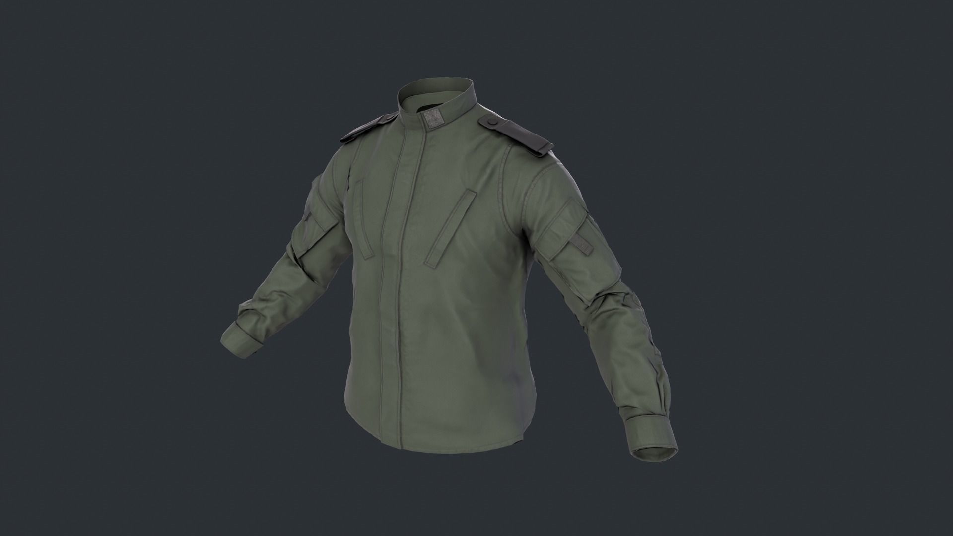 Tactical jacket Low-poly 3D model_2