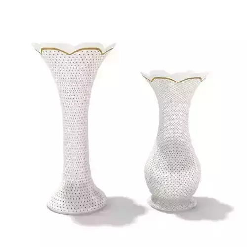 White Polka Dot Vase Set