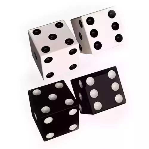 Standard Backgammon Dice Set 3D model