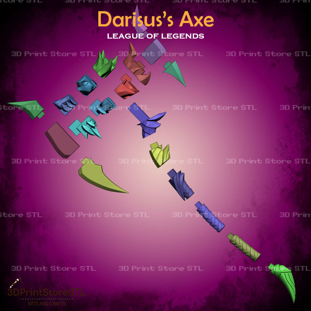 Darisus Axe  Cosplay League of Legends - STL File 3D print model_2