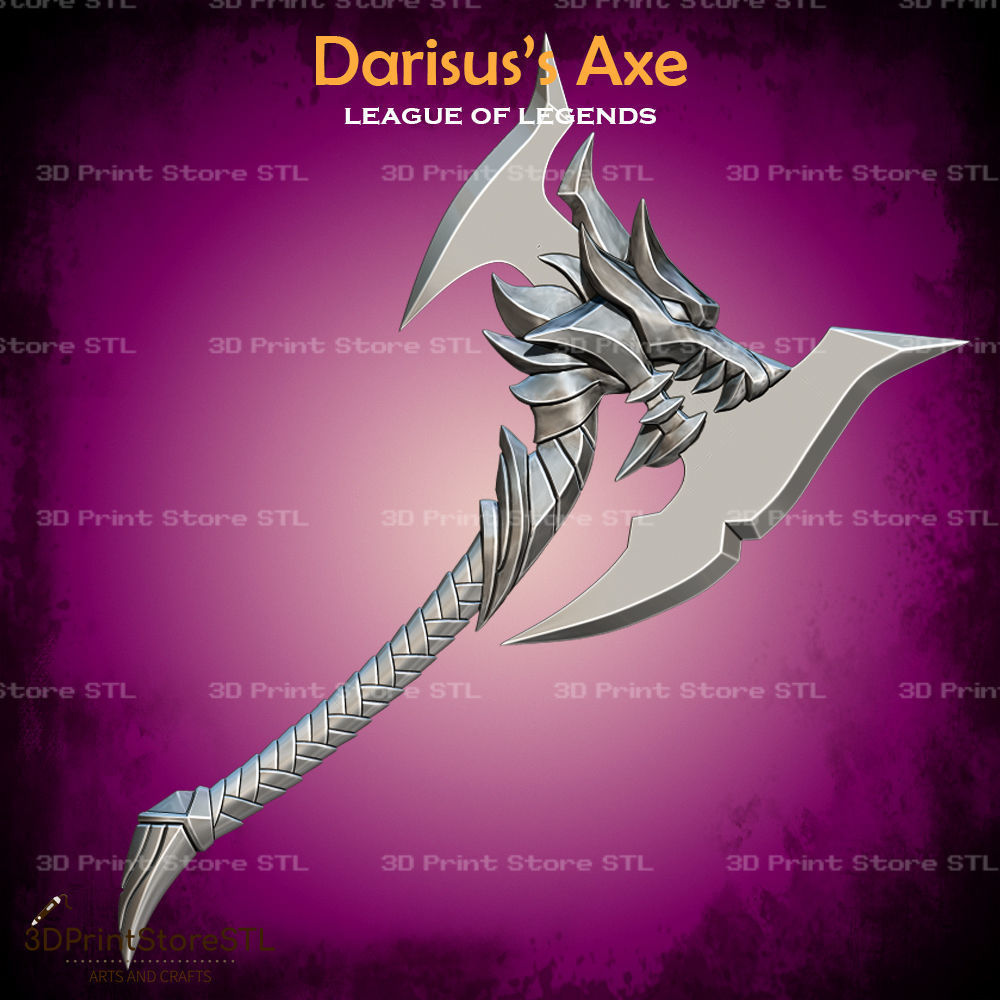 Darisus Axe  Cosplay League of Legends - STL File 3D print model_1