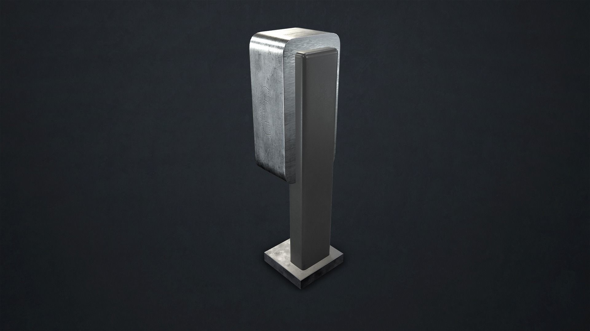 Phone Booth Low-poly 3D model_10