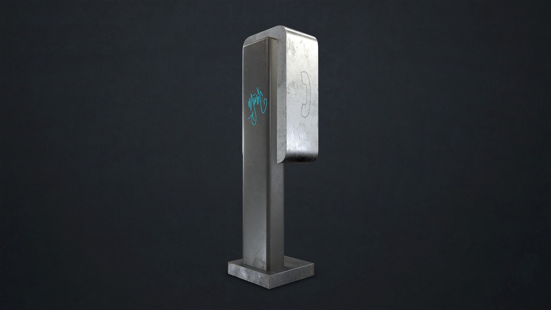 Phone Booth Low-poly 3D model_5