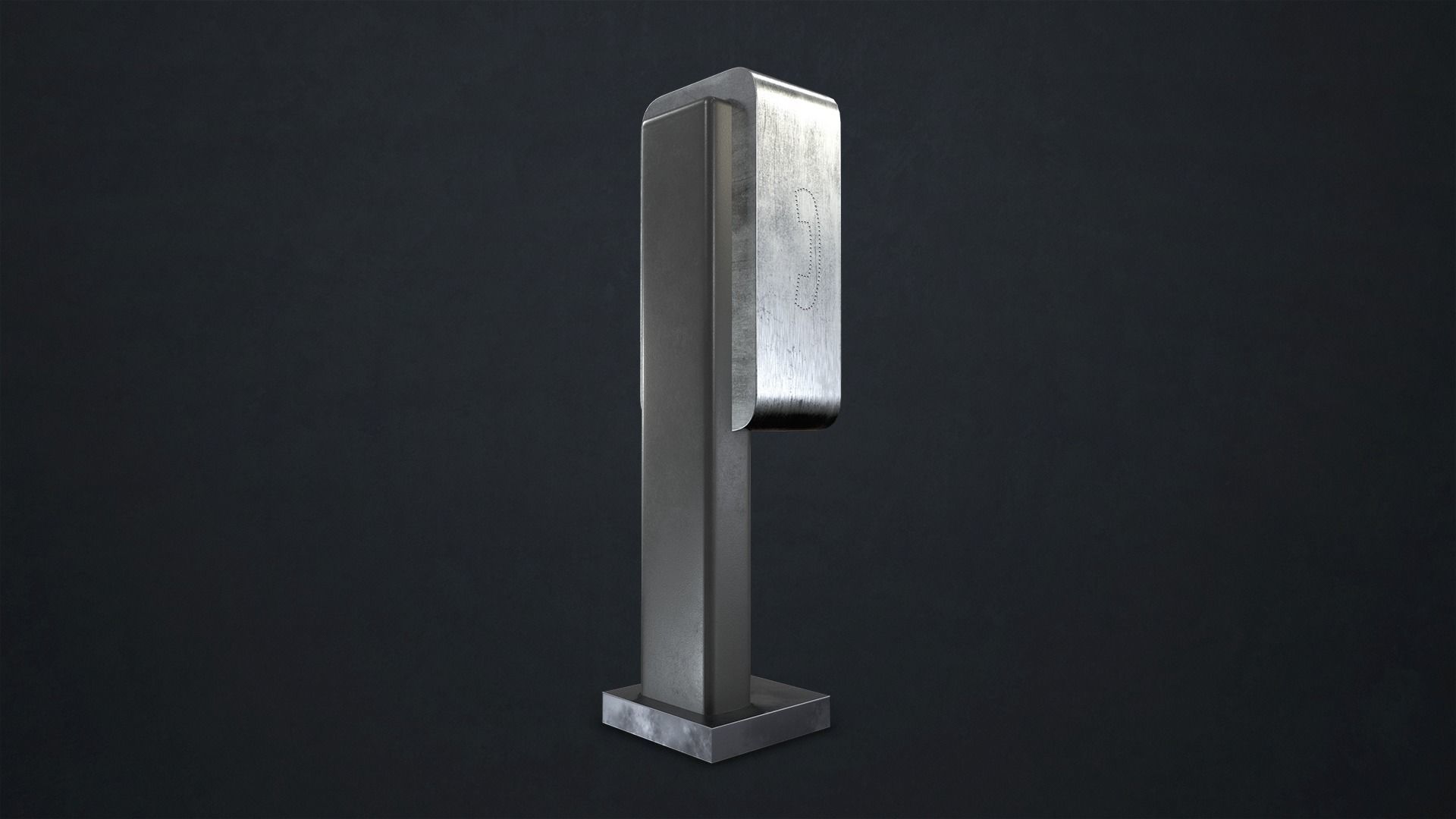 Phone Booth Low-poly 3D model_11