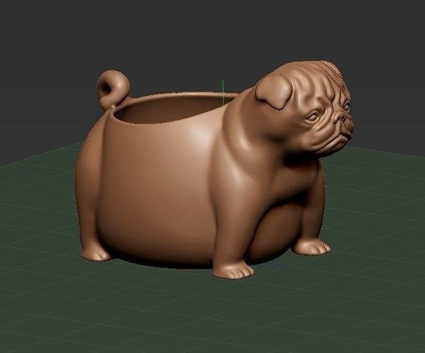 Pot-pugdog -free Free 3D print model
