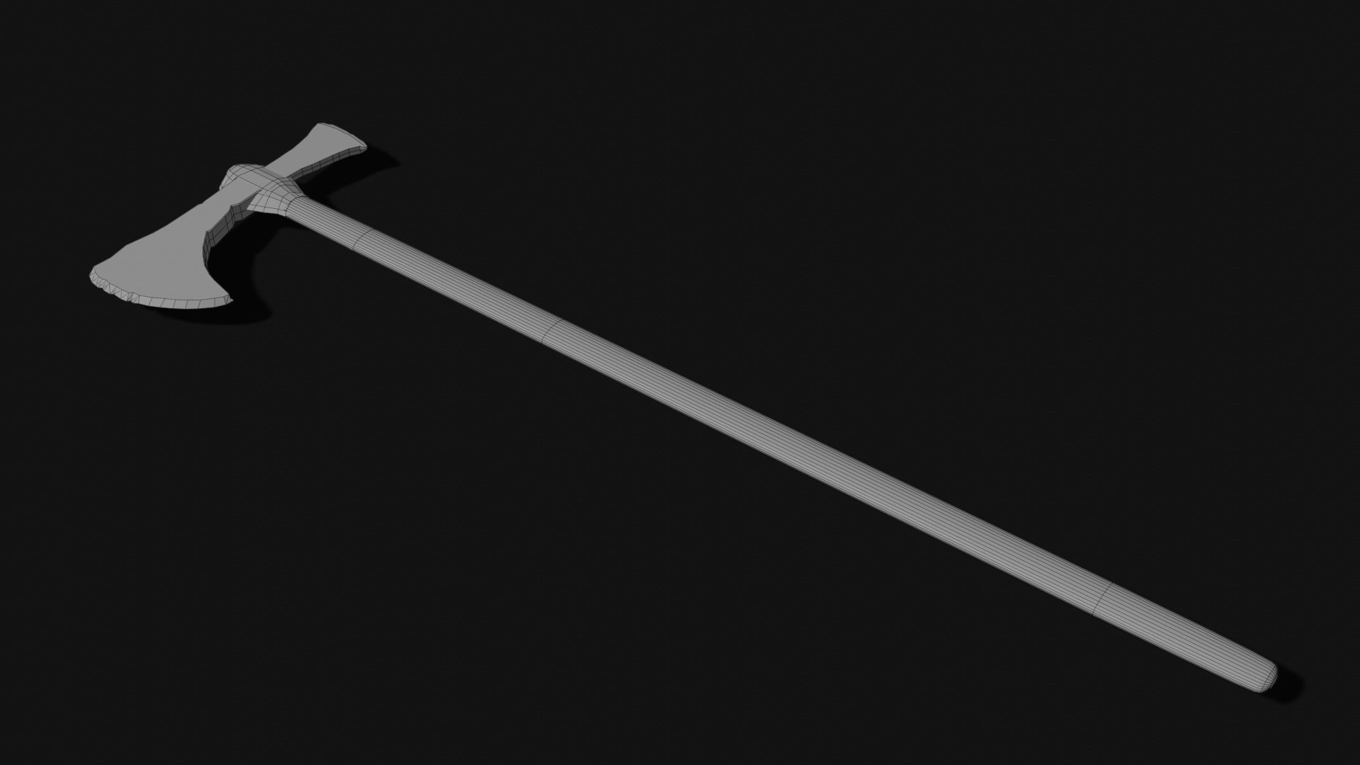 Viking axe 2 Low-poly 3D model_1