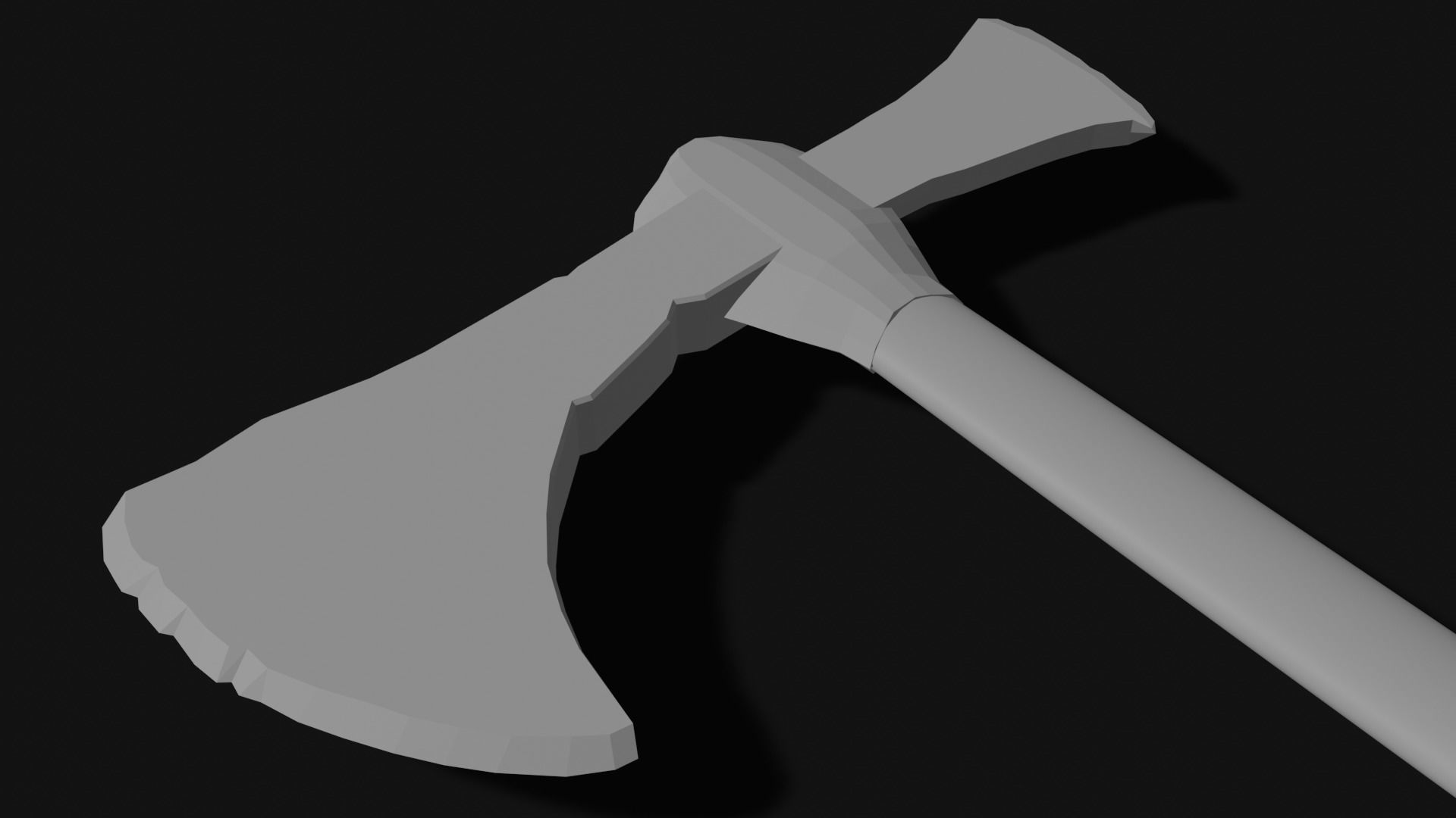 Viking axe 2 Low-poly 3D model_8