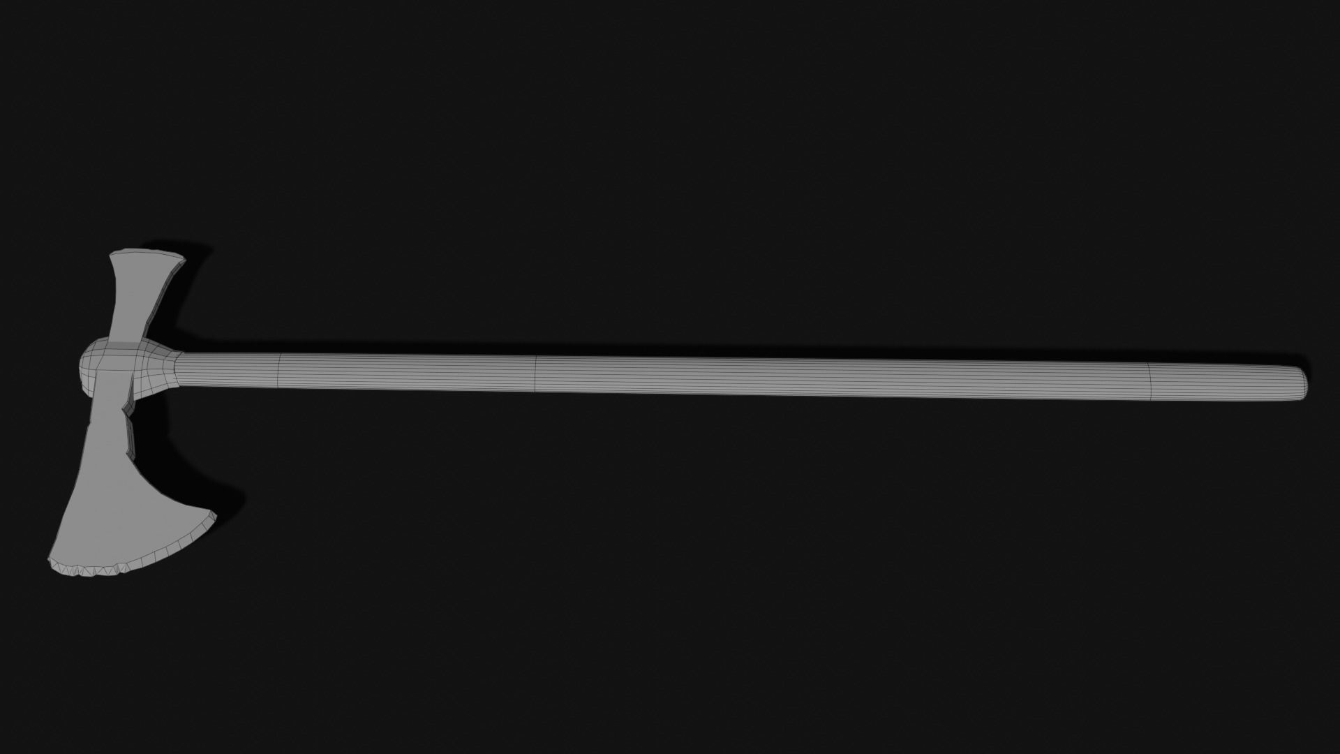 Viking axe 2 Low-poly 3D model_3