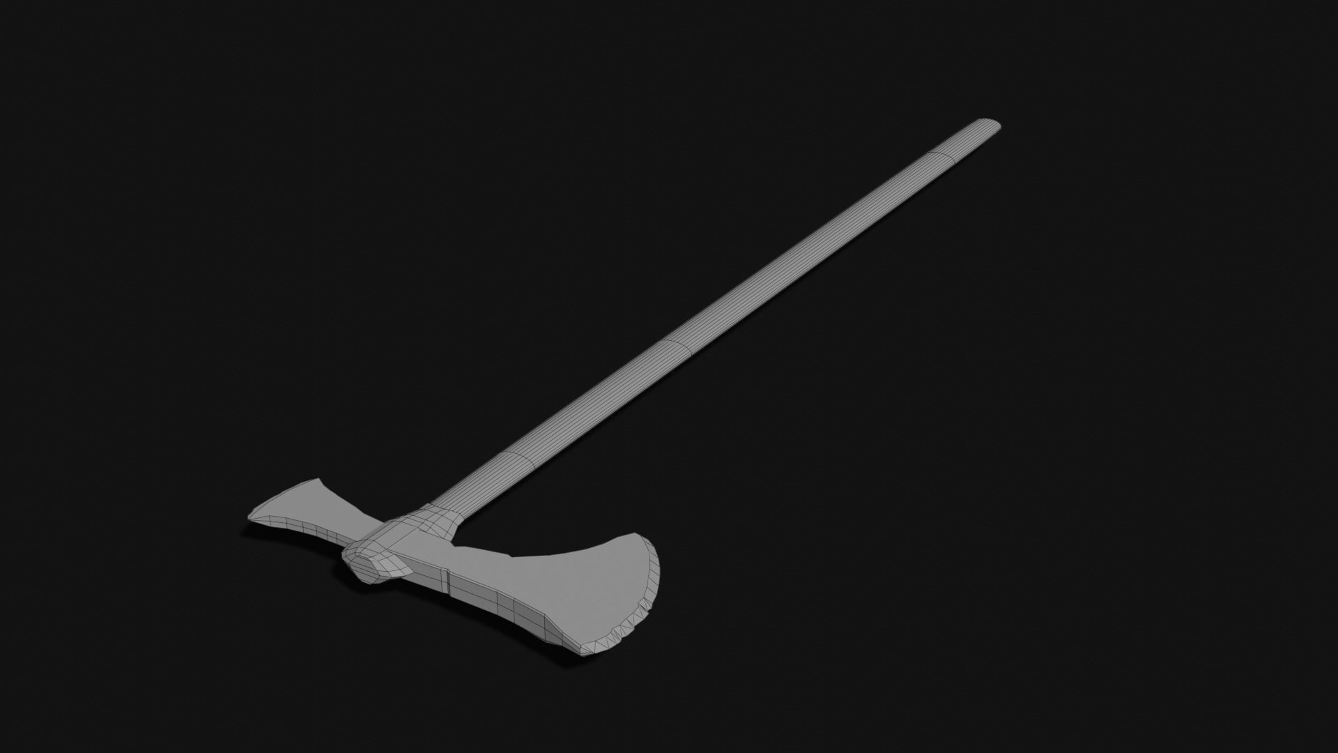 Viking axe 2 Low-poly 3D model_5