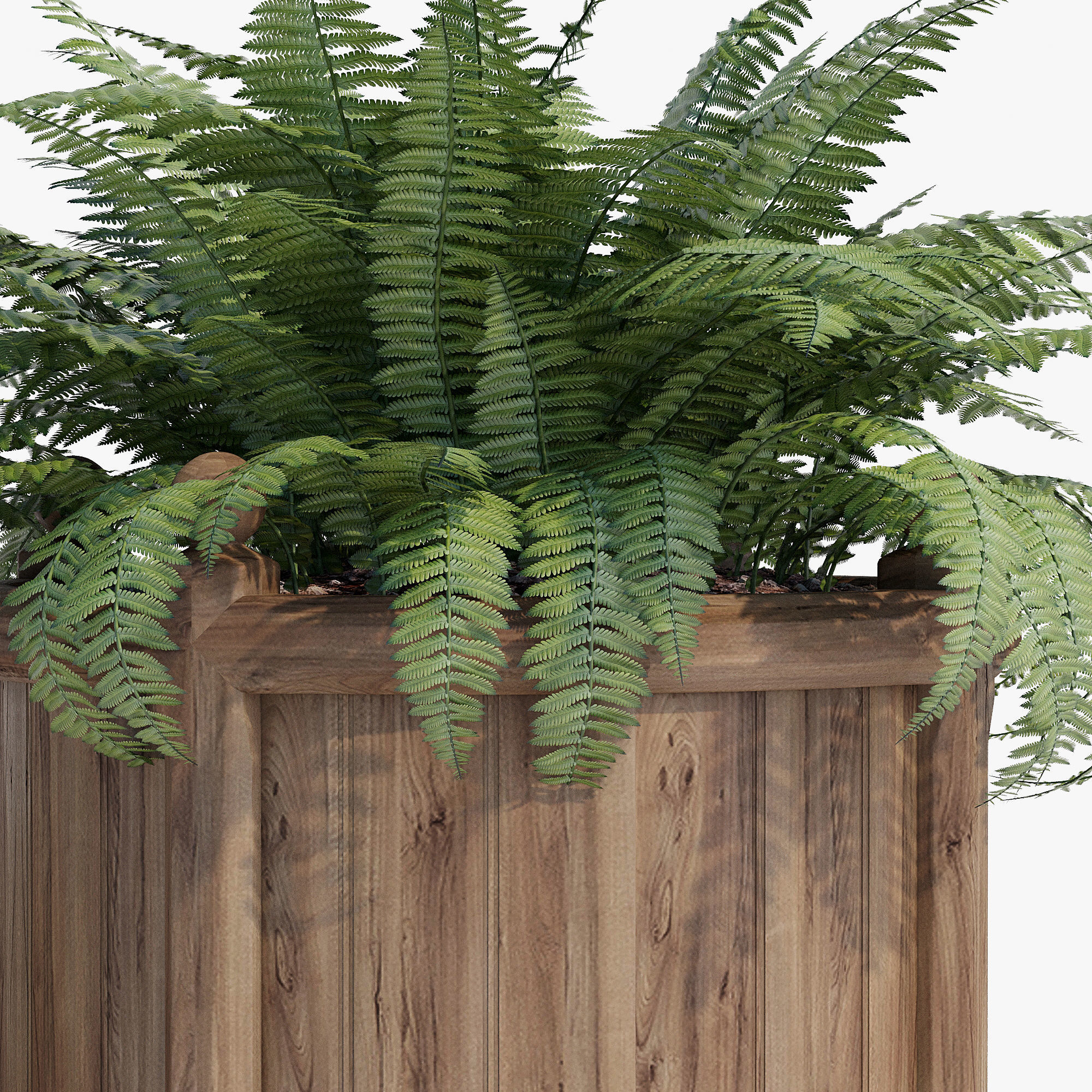 Versailles three wooden planters 3D model_8