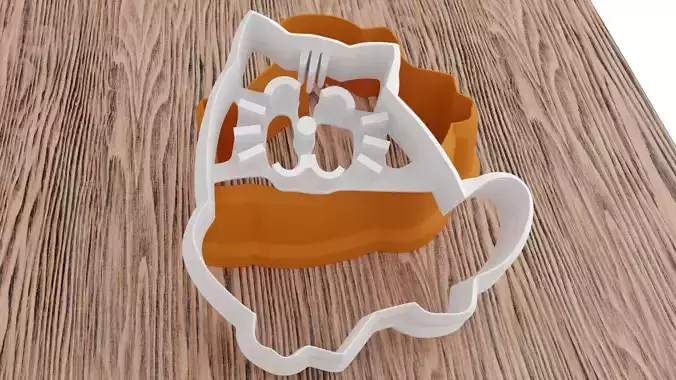 Cute kitty cat 3D printer mold 2 in 1 kitty