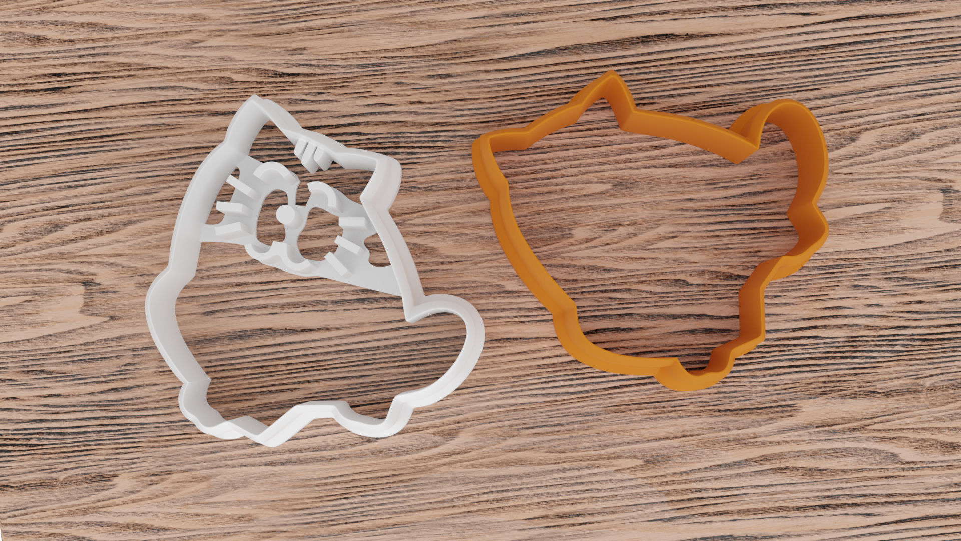 Cute kitty cat 3D printer mold 2 in 1 kitty 3D print model_3