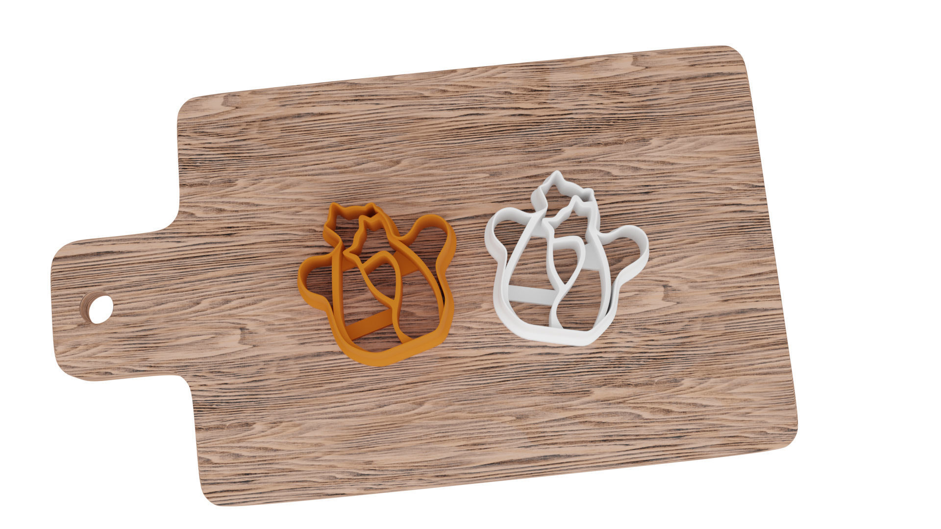 Two kittens in love for the 3D printer 3D print model_2