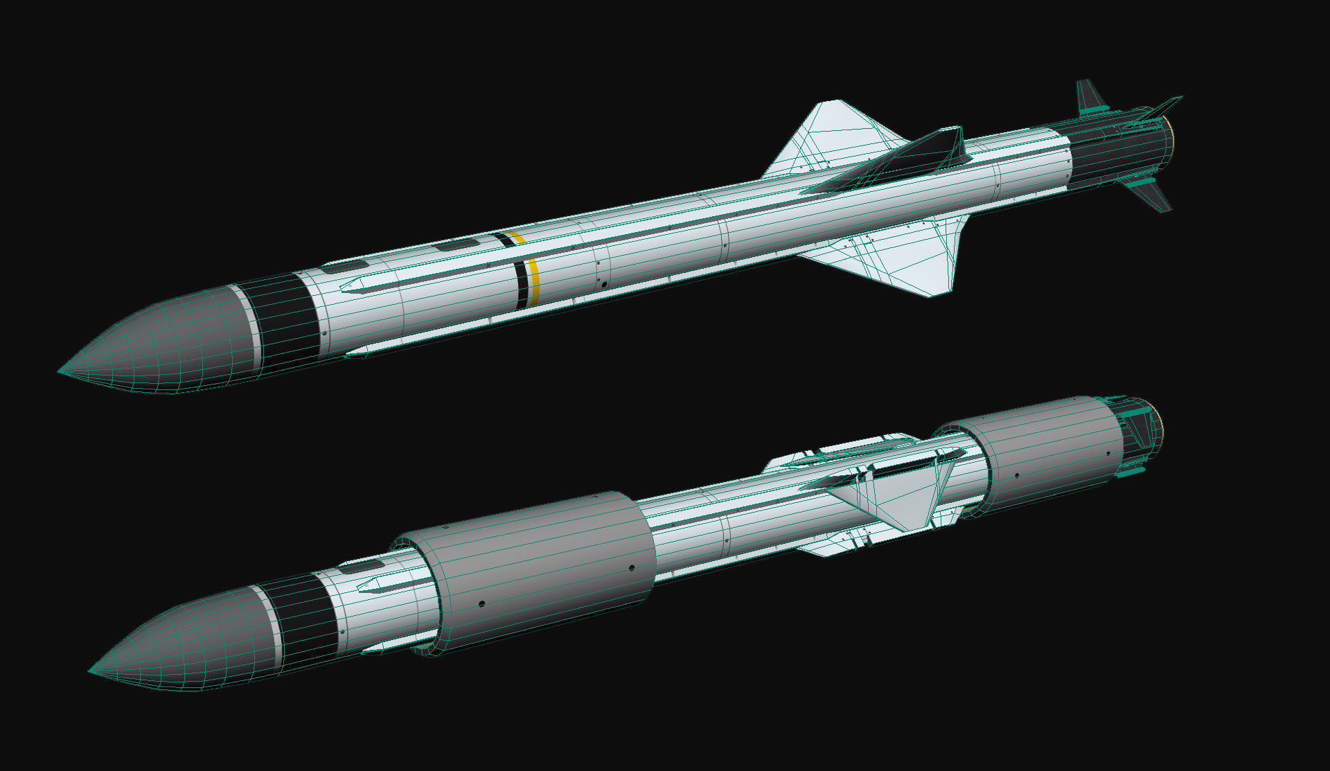 Exocet MM40 Block 2 Low-poly 3D model_4