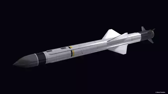 Exocet MM40 Block 2 Low-poly 3D model Exocet MM40 Block 2 Low-poly 3D model