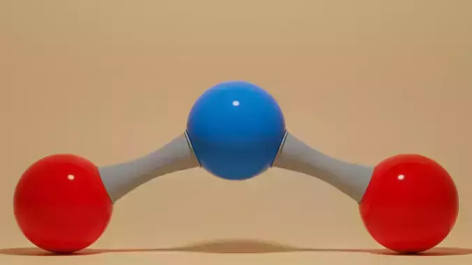 Nitrogen Dioxide Molecule NO2 Low-poly 3D model