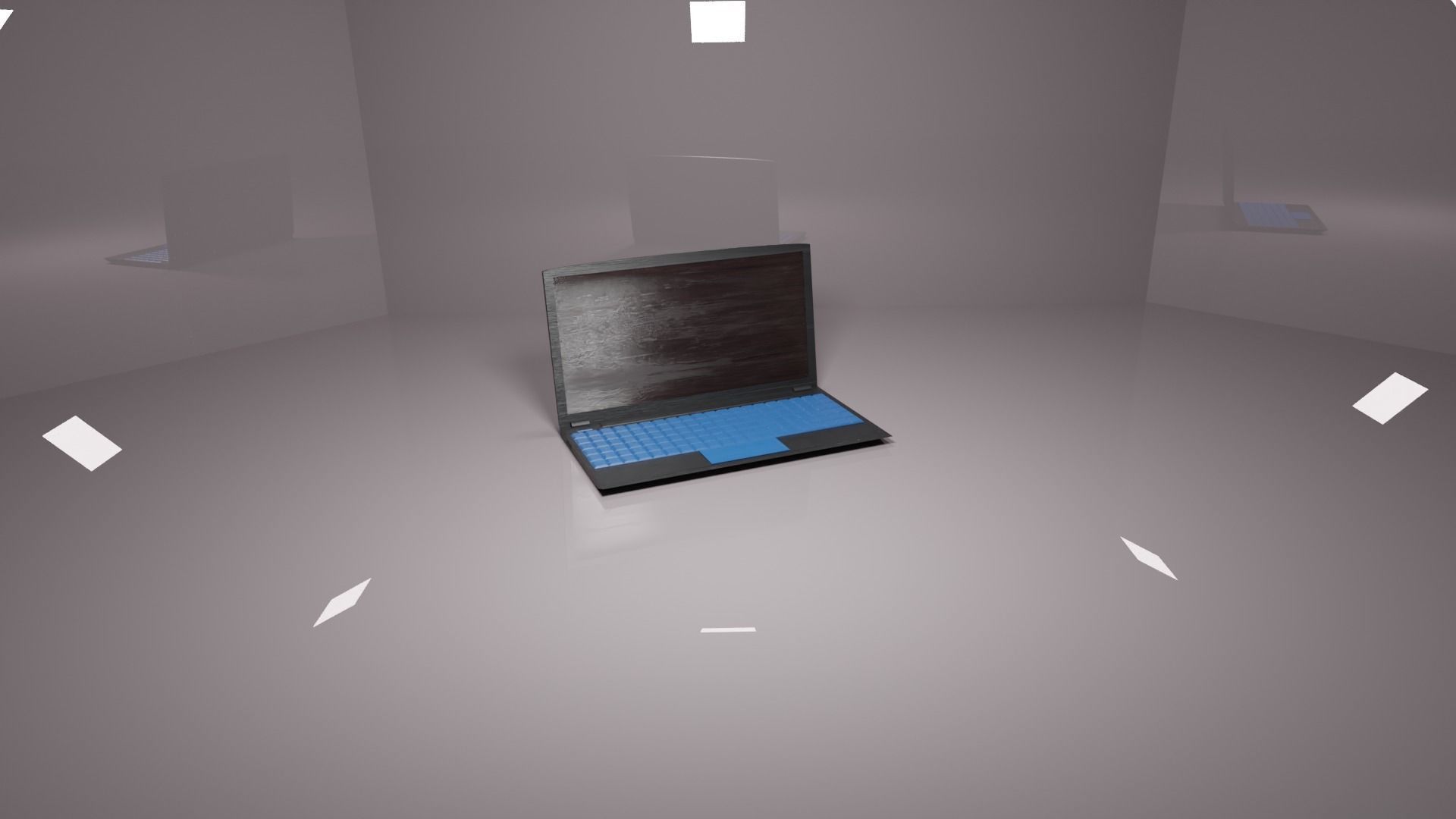 A damaged laptop free 3D model | CGTrader