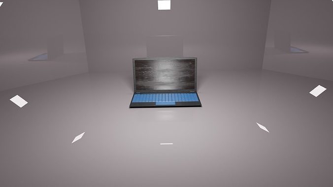 A damaged laptop  Free 3D model