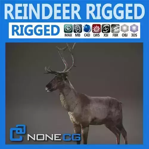 Rigged Reindeer 3D model