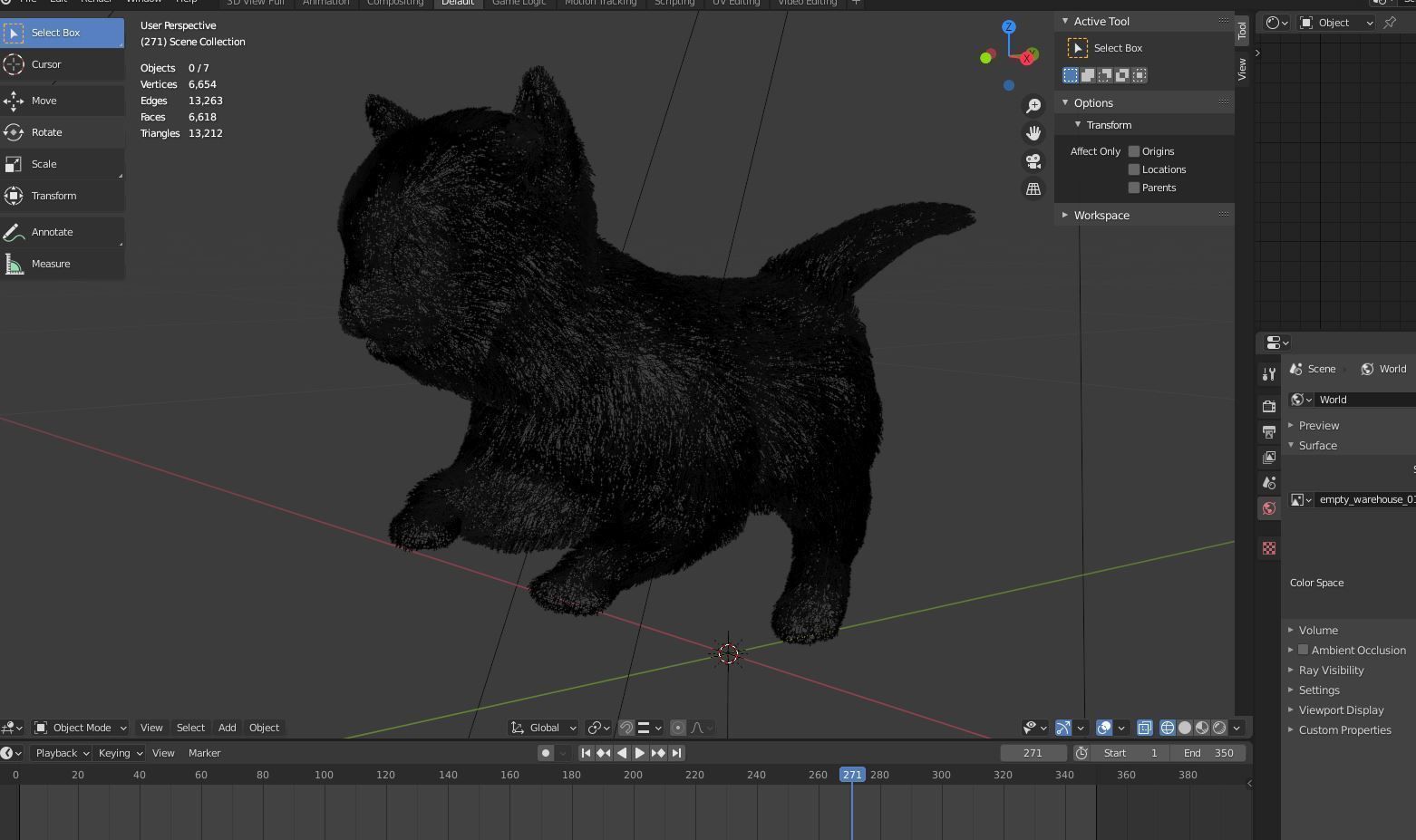 Cute kitten Fur Animated 02 Low-poly 3D model_10