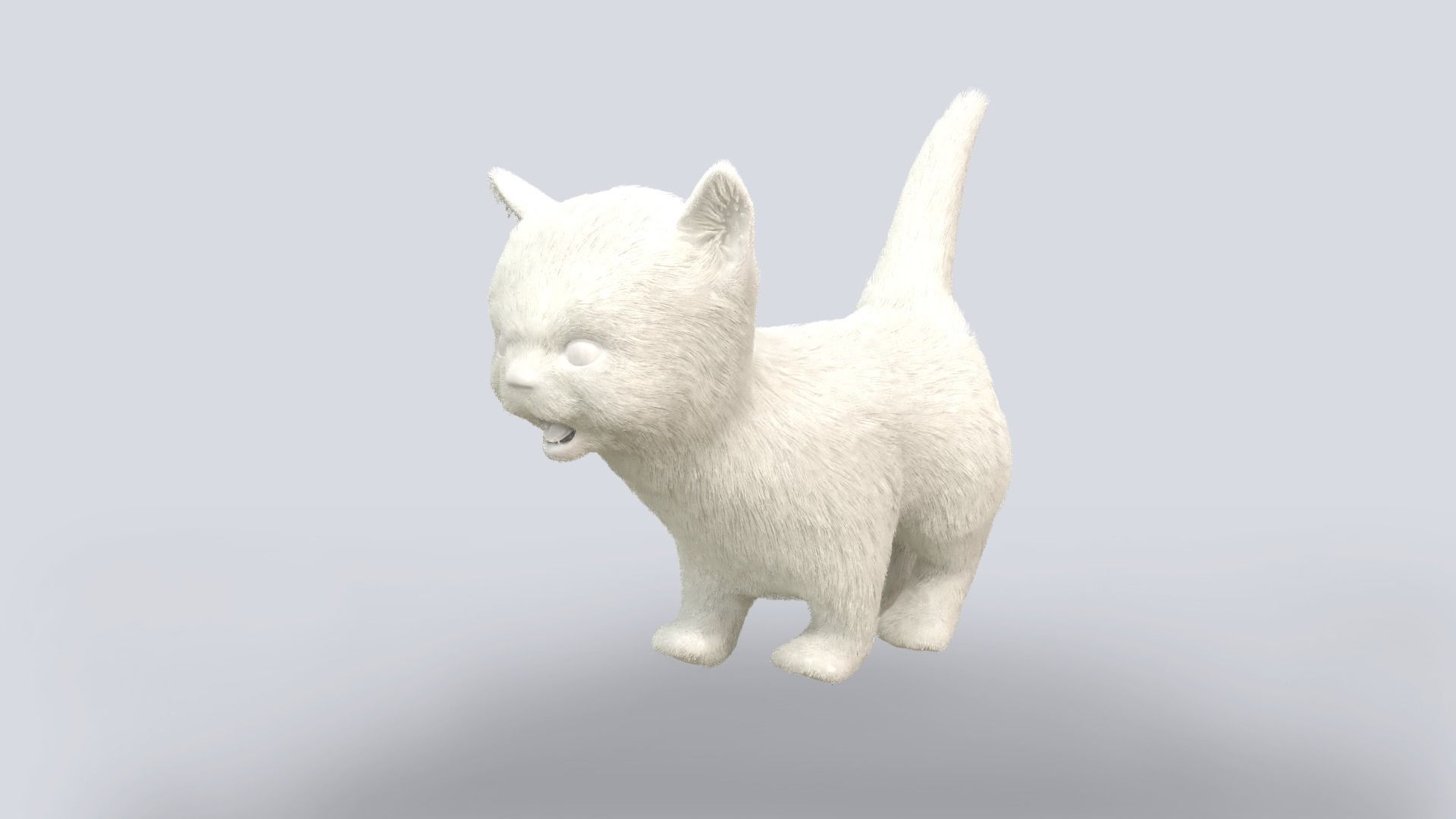 Cute kitten Fur Animated 02 Low-poly 3D model_7