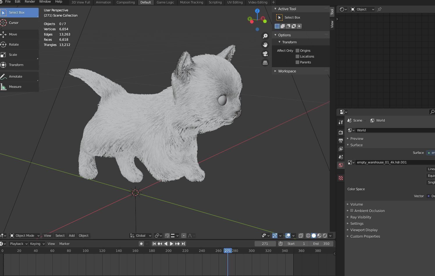 Cute kitten Fur Animated 02 Low-poly 3D model_9