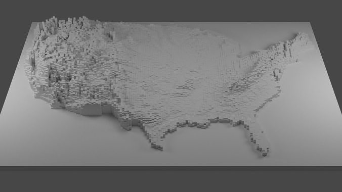 United States Elevation Map 3D print model