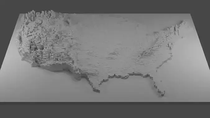 United States Elevation Map 3D print model
