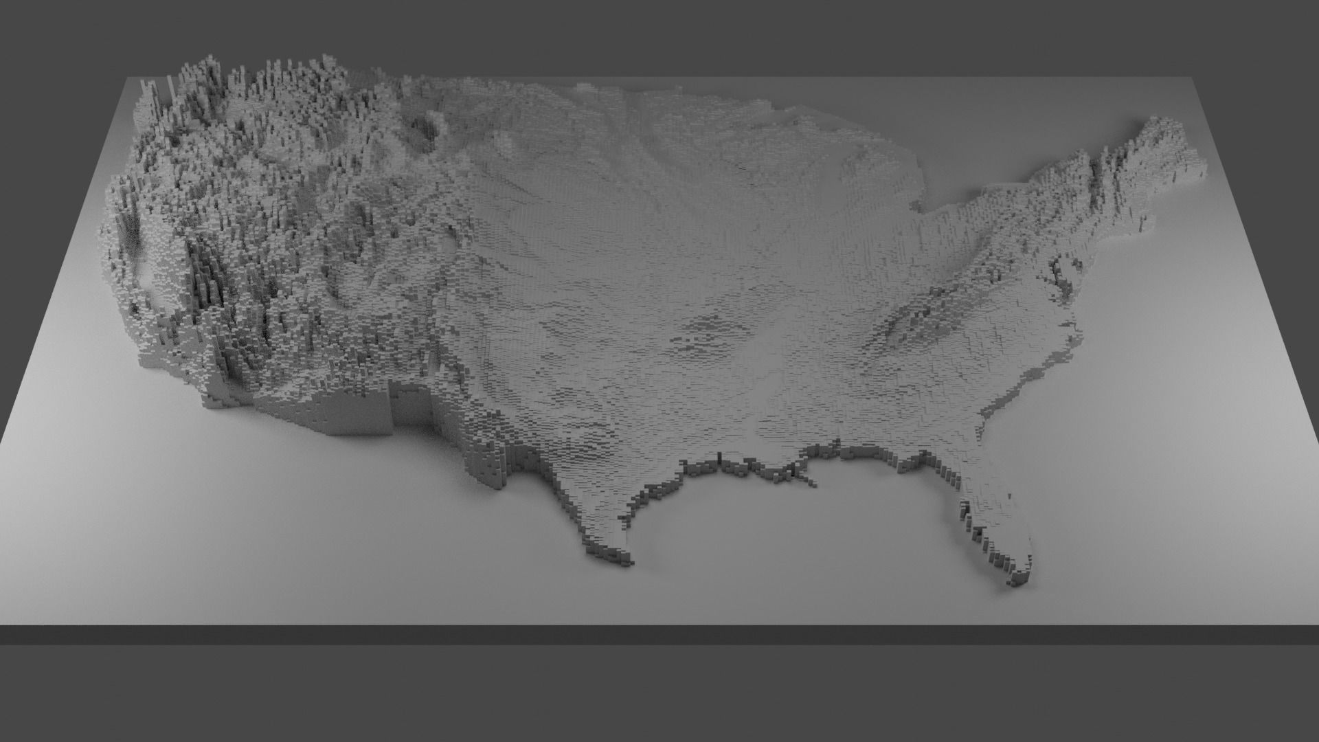 United States Elevation Map 3D print model_1