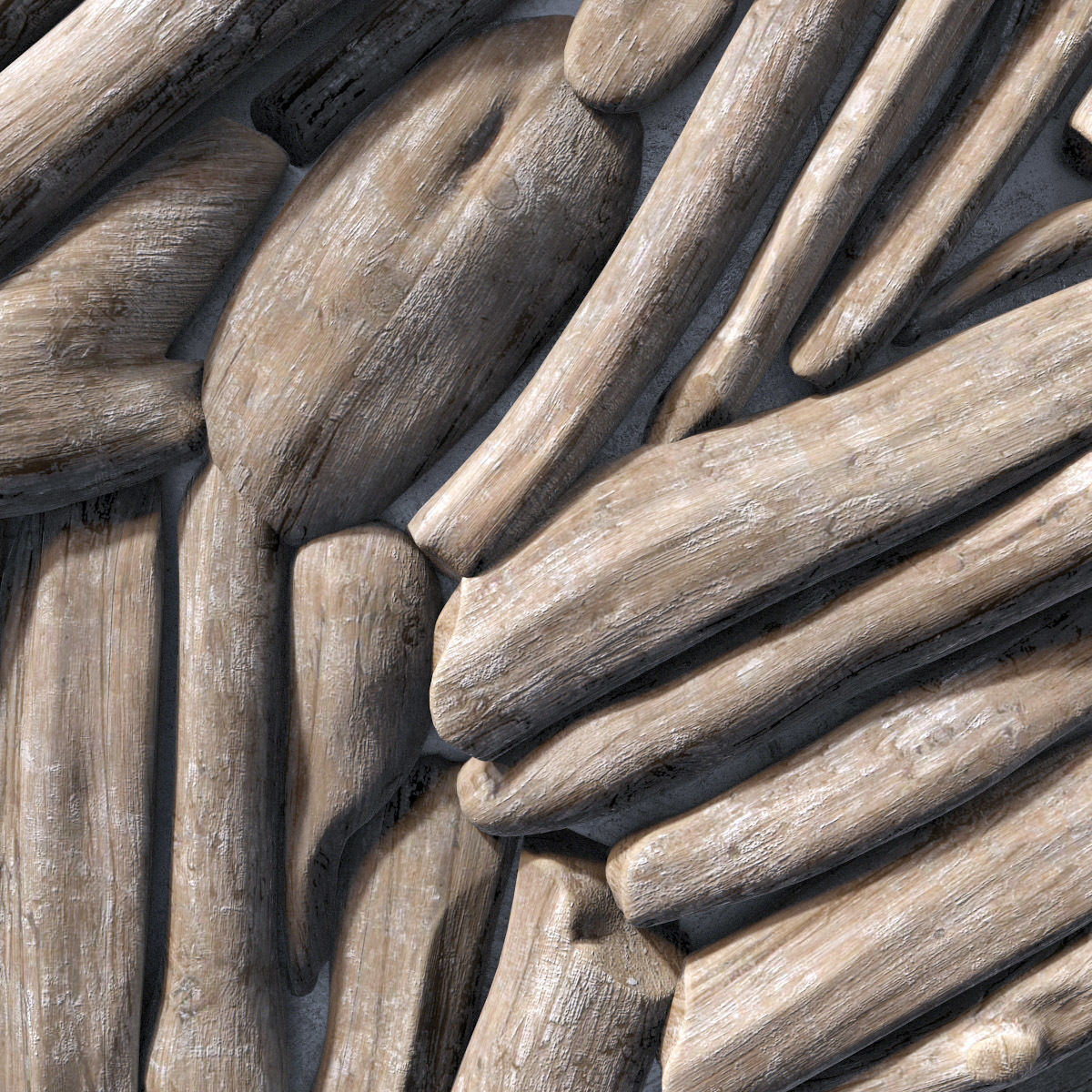 Rectangle  panel branch splinter Big n3 3D model_14