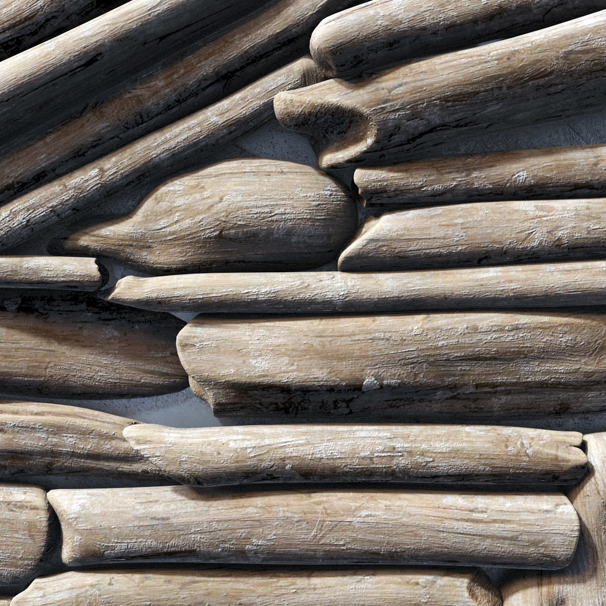 Rectangle  panel branch splinter Big n3 3D model_10