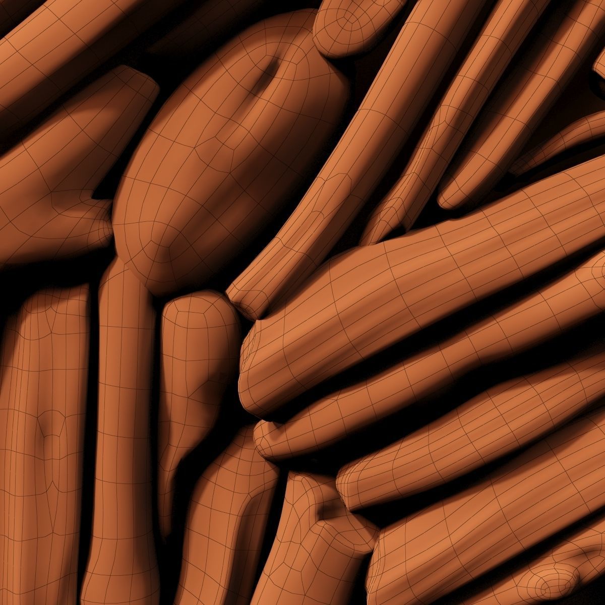 Rectangle  panel branch splinter Big n3 3D model_25