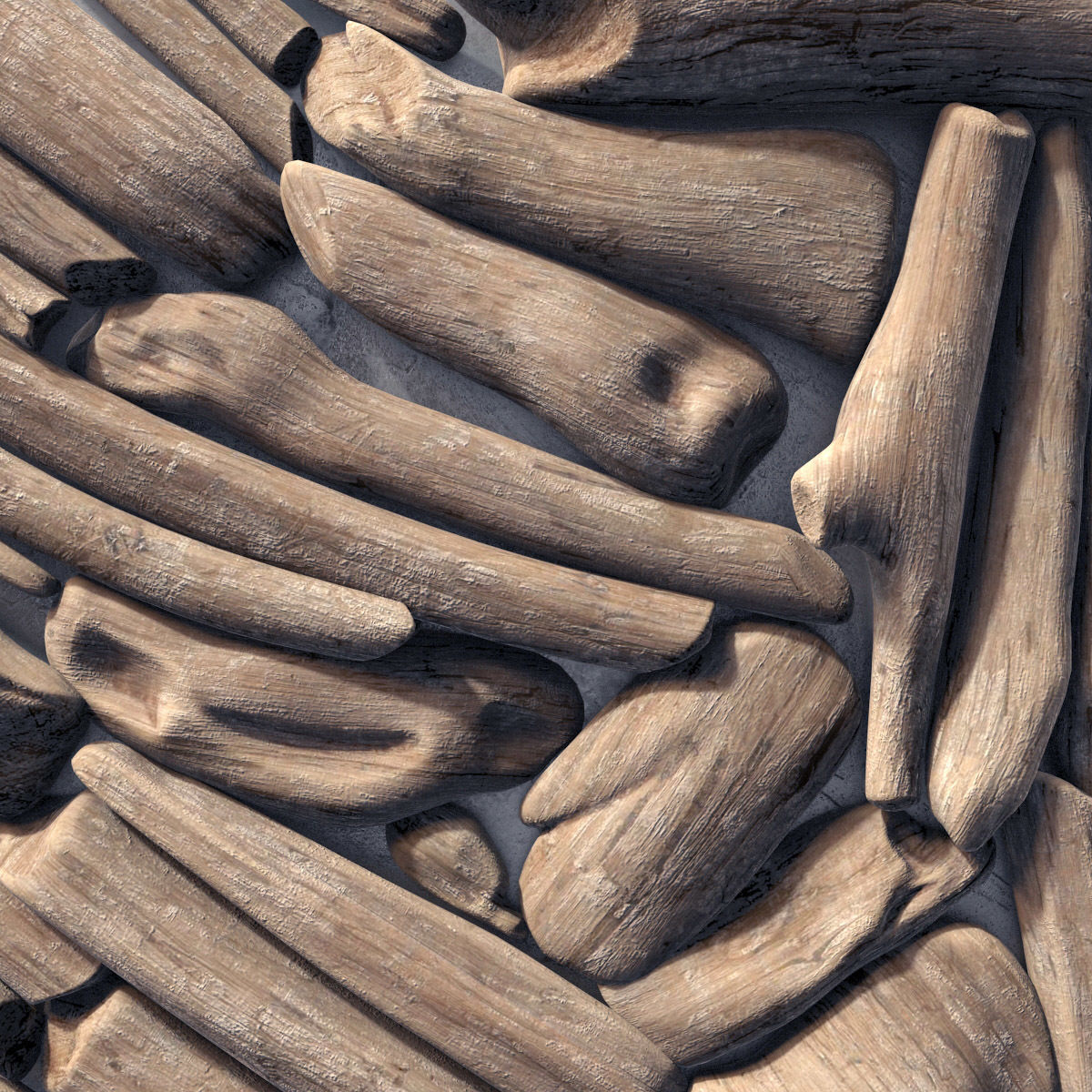 Rectangle  panel branch splinter Big n3 3D model_13