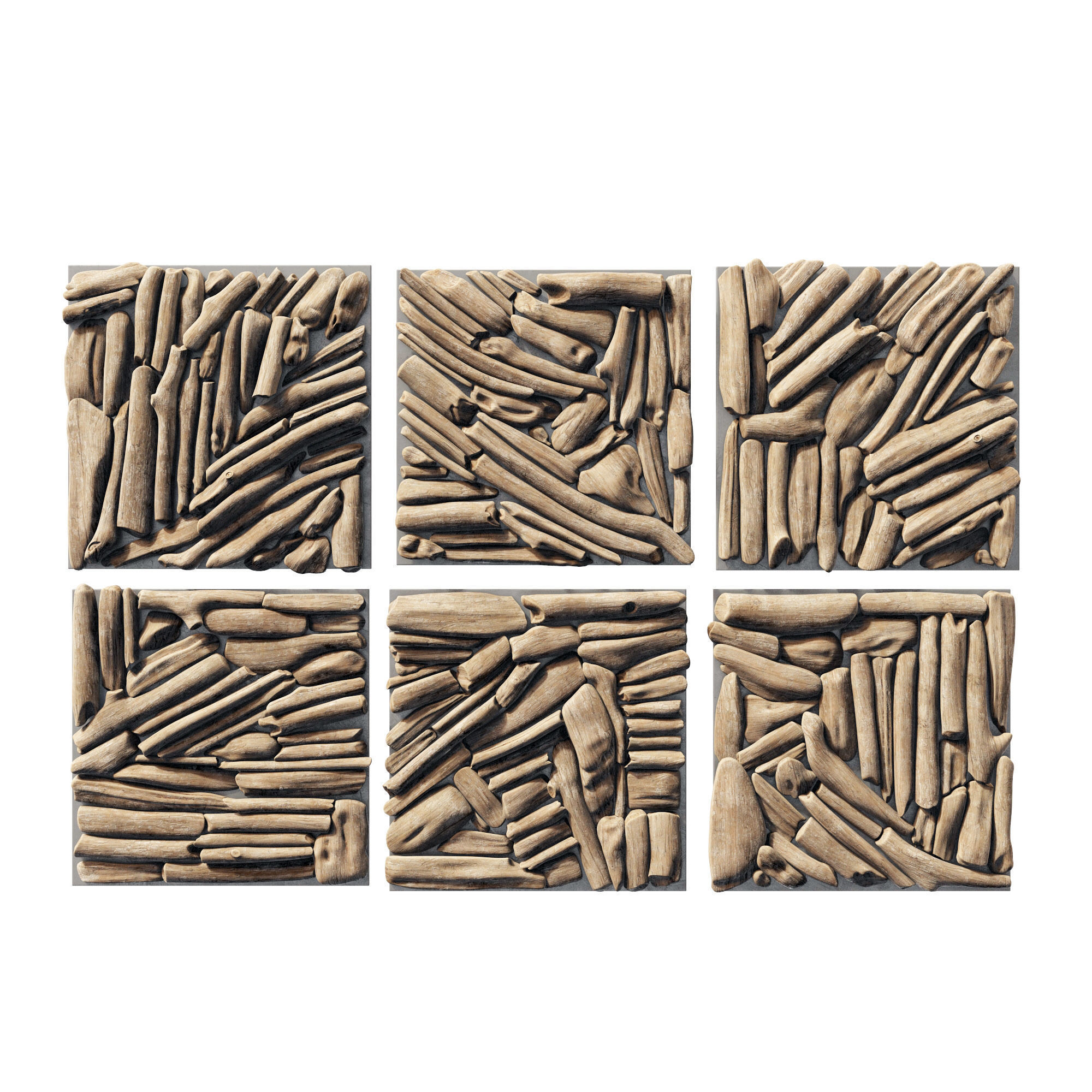 Rectangle  panel branch splinter Big n3 3D model_3