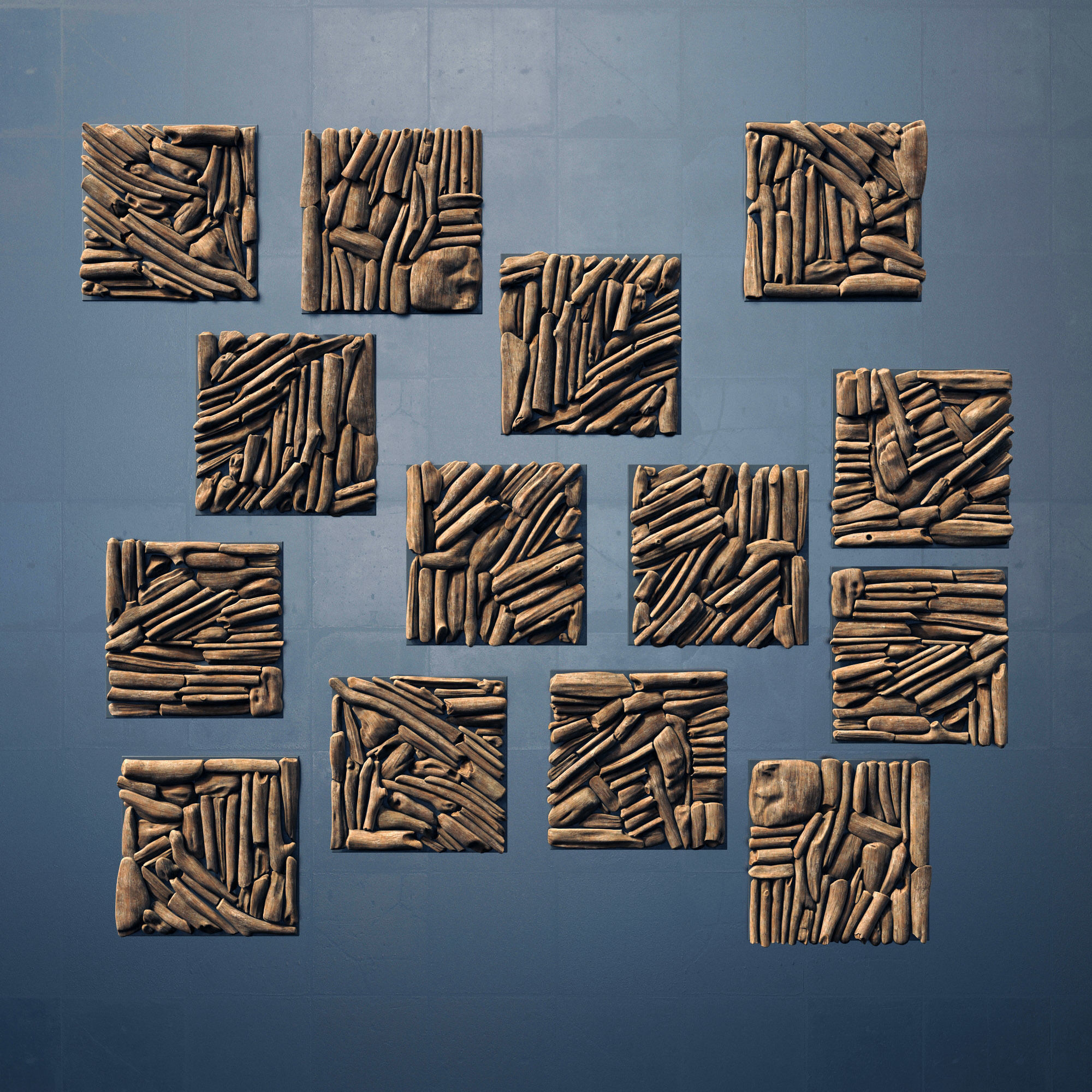 Rectangle  panel branch splinter Big n3 3D model_1