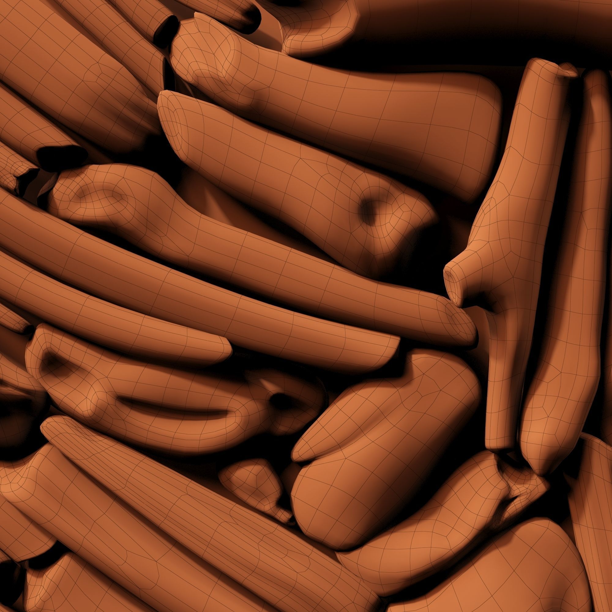 Rectangle  panel branch splinter Big n3 3D model_24