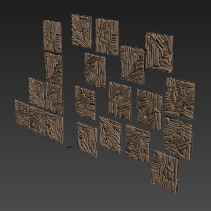 Rectangle  panel branch splinter Big n3 3D model_15