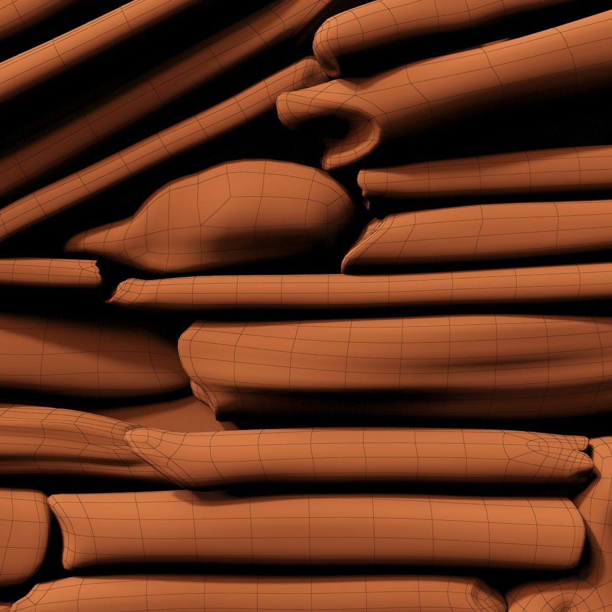 Rectangle  panel branch splinter Big n3 3D model_27