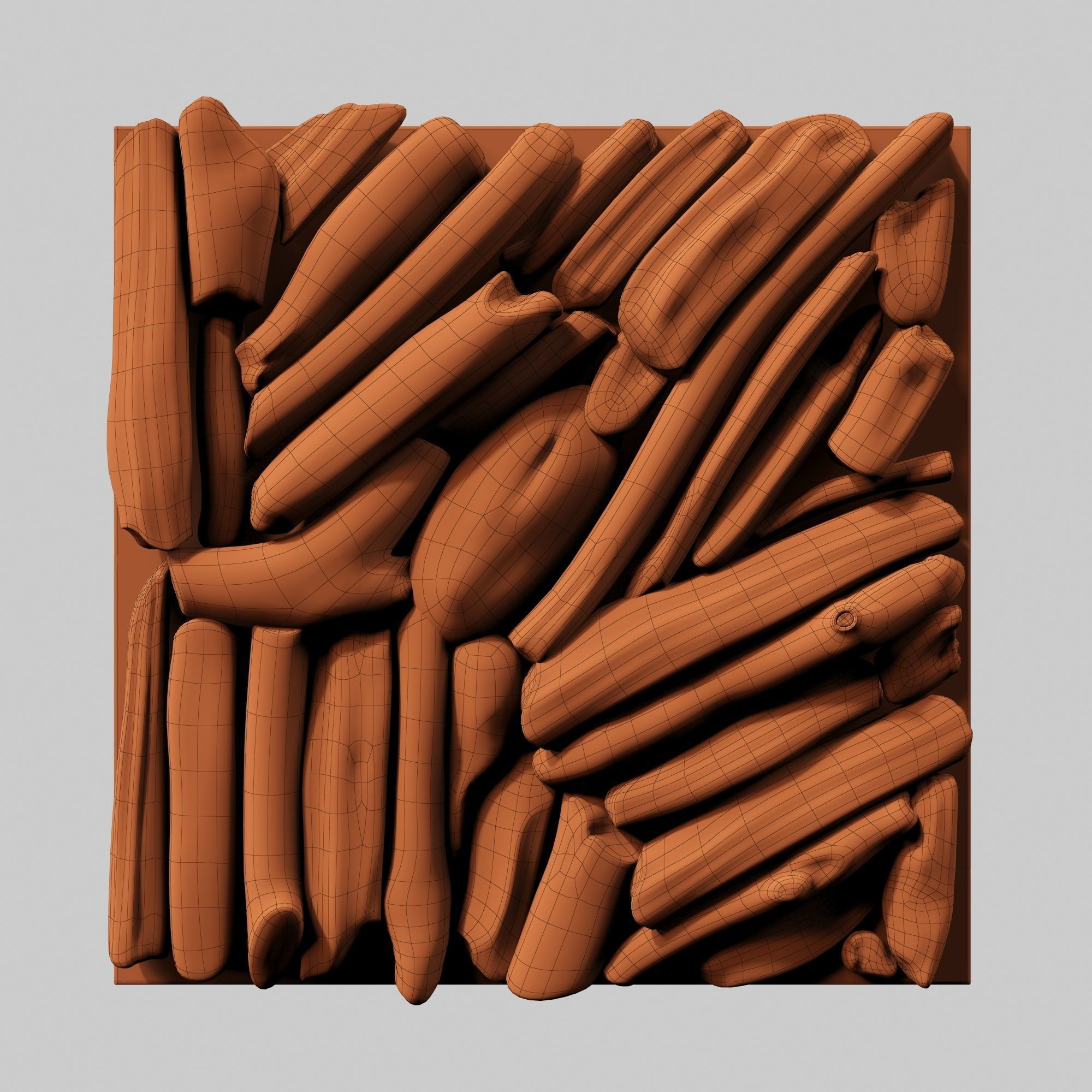 Rectangle  panel branch splinter Big n3 3D model_21